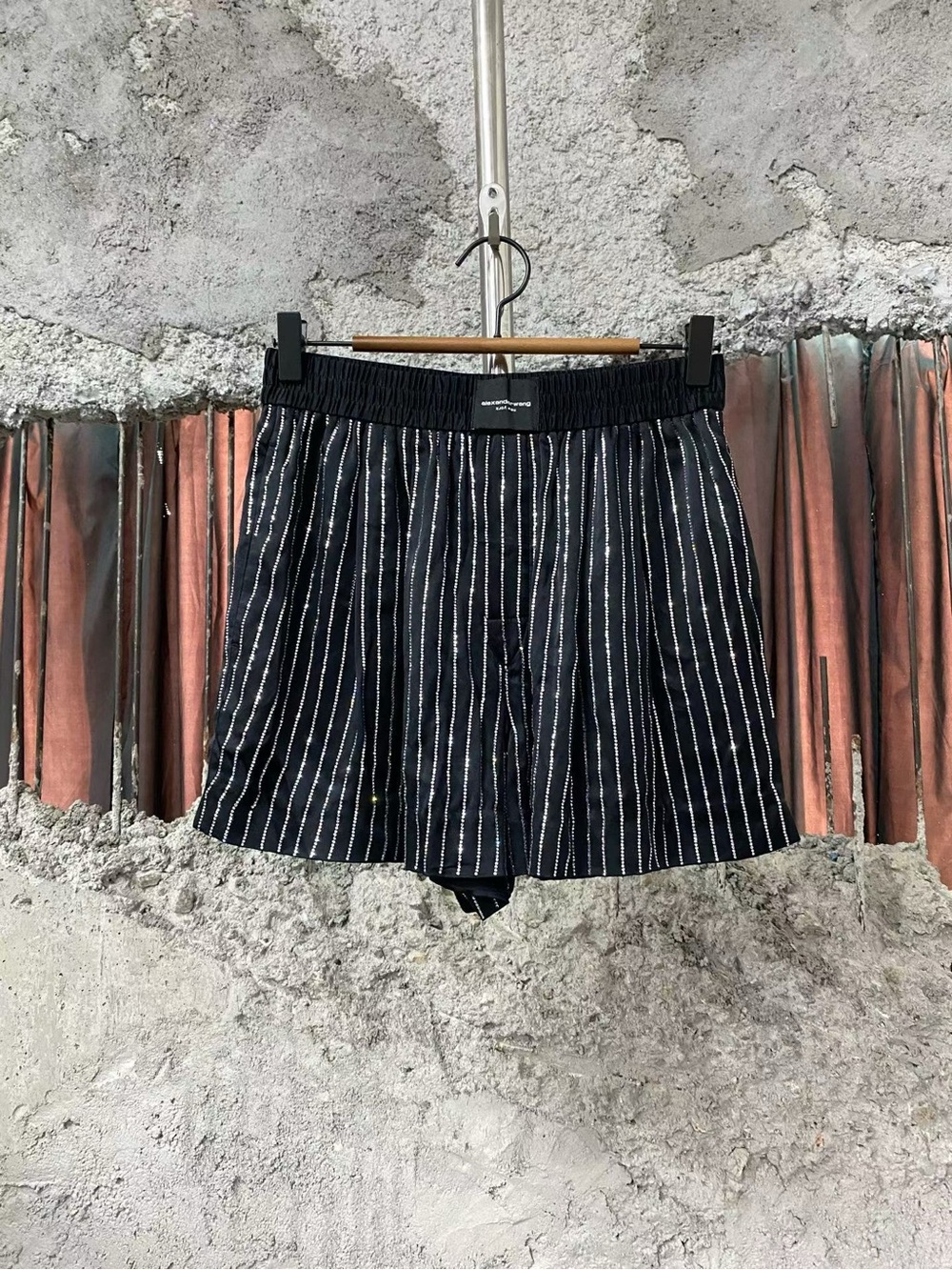 🚩steal Alexander Wang Black Pinstripe Shorts